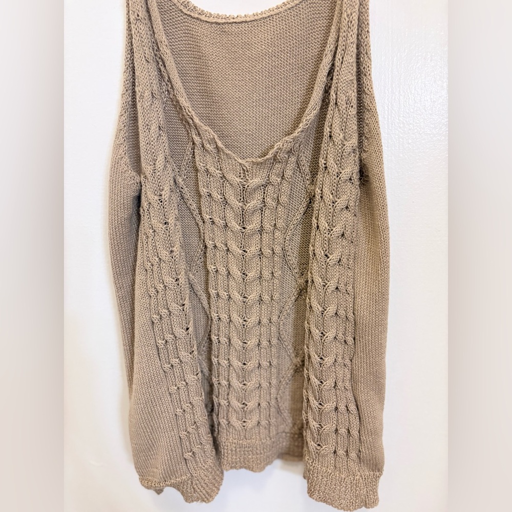 Cable Knit Tan Sweater
